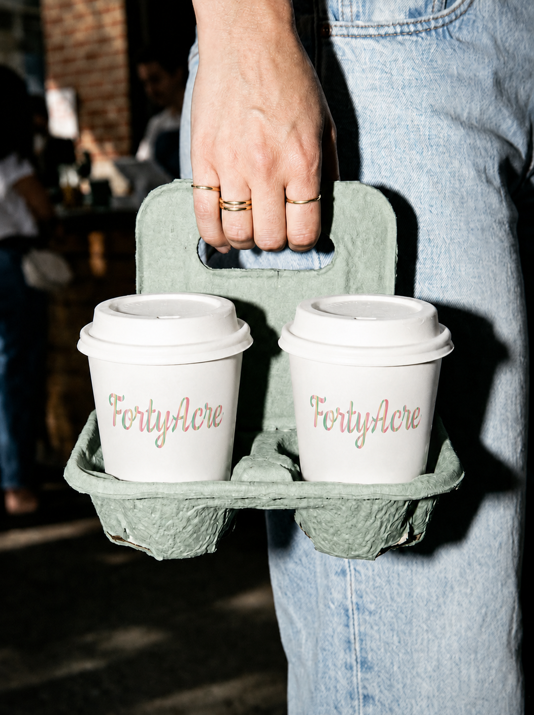 Brand identity — FortyAcre Coffee takeaway cup