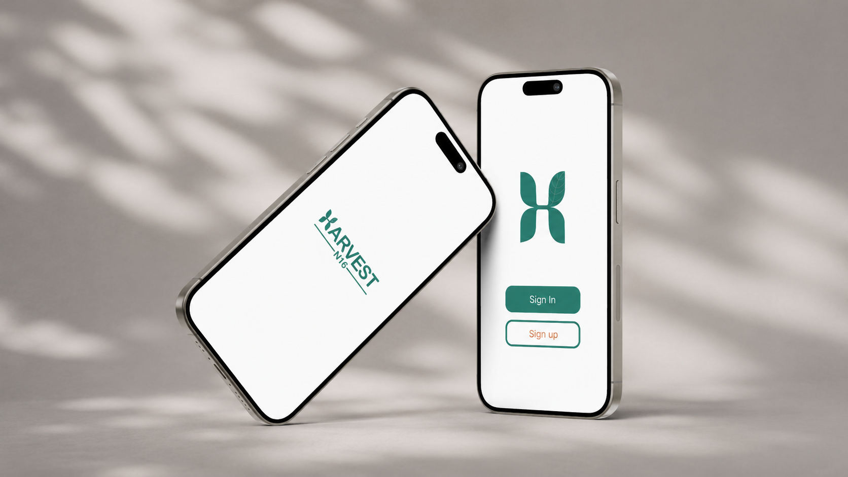 UX and app design — Harvest N16 mockup 1