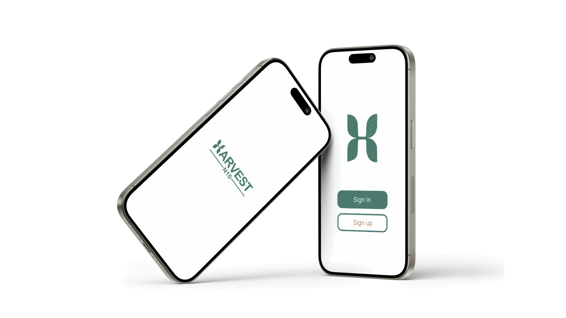 UX and app design — Harvest N16 mockup